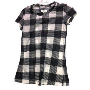 rag & bone black white buffalo check t-shirt top XXS